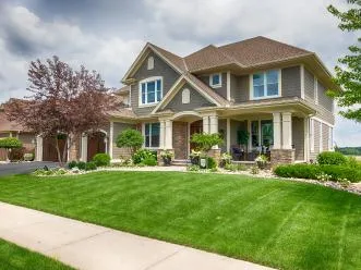 Striped lawn with crisp sidewalk edging